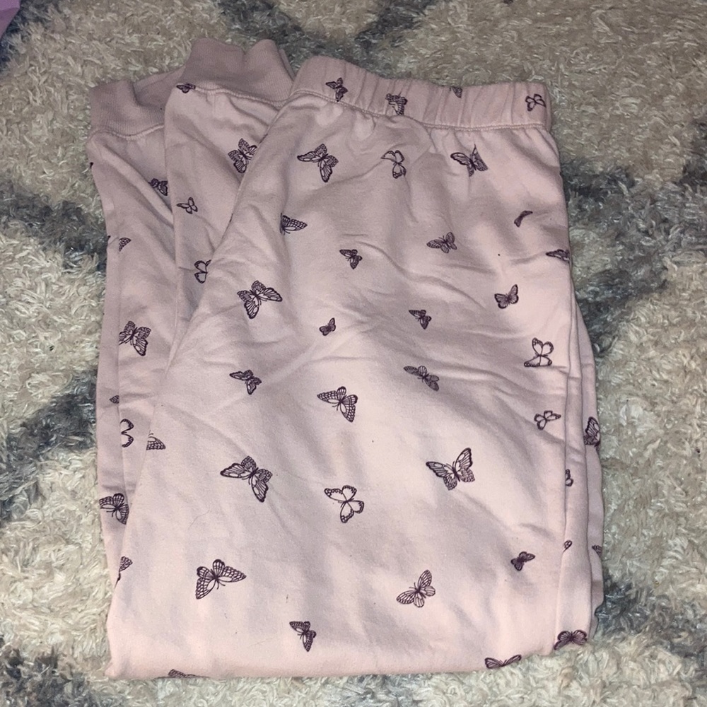 Pink and purple butterfly sweats size XXL